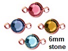 Rose Gold Plated Swarovski Channel Birthstone Connectors